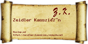 Zeidler Kasszián névjegykártya